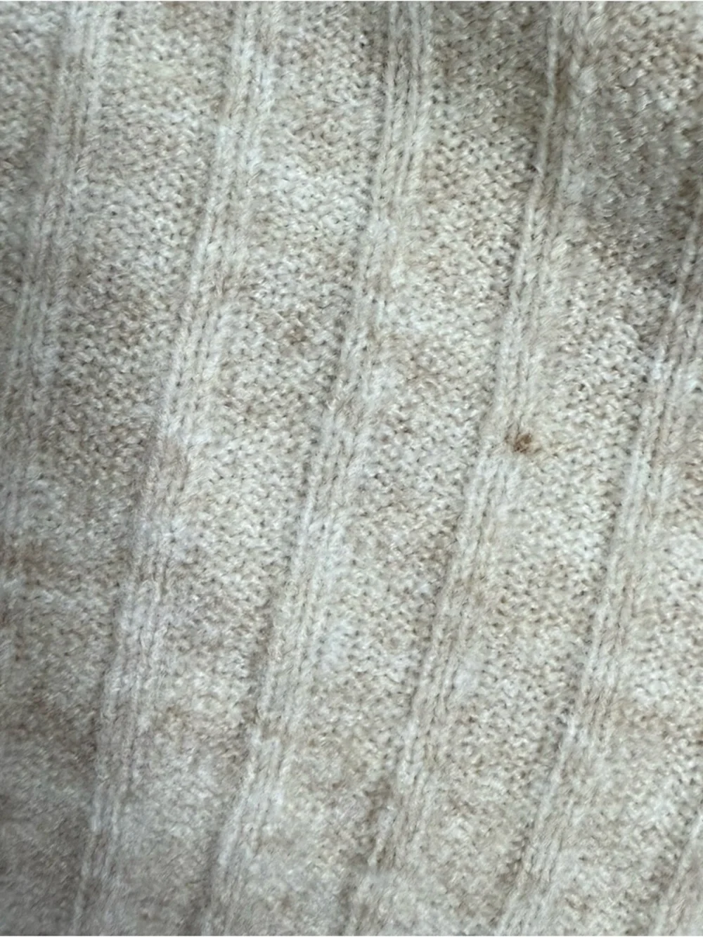 Free People Cream Ribbed Henley Knit Top Small